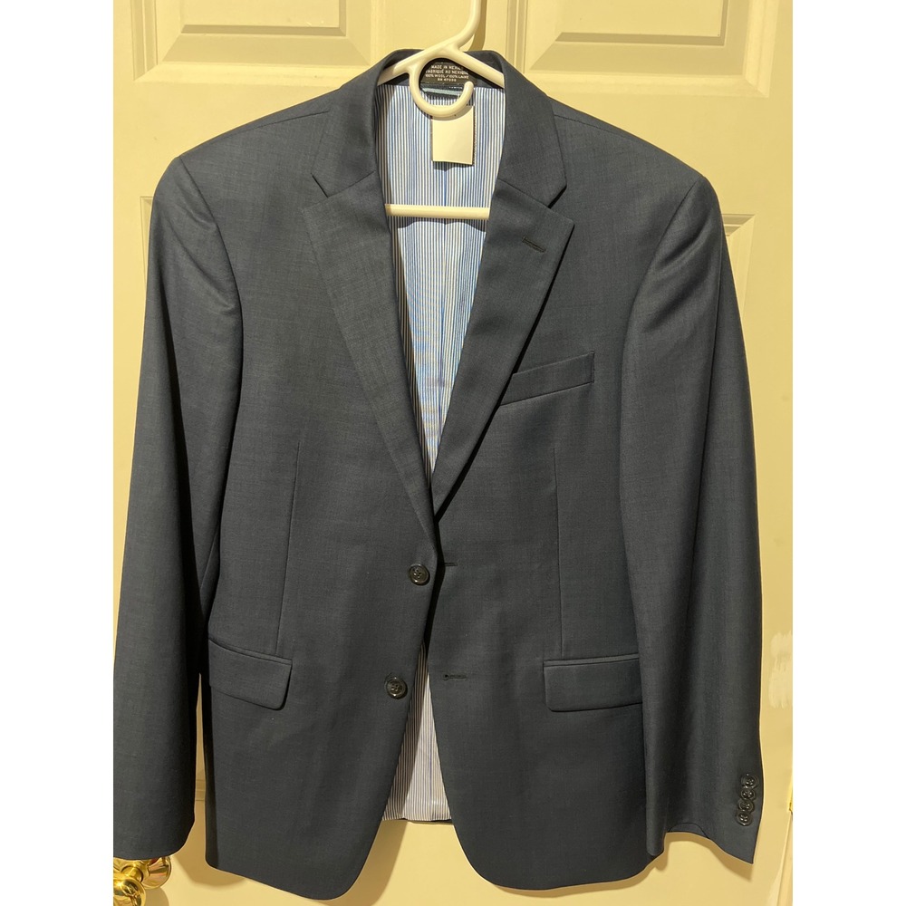 Tommy Hilfiger Mens 100% Wool 2 Button Blazer Suit Jacket Navy Blue Size 40R